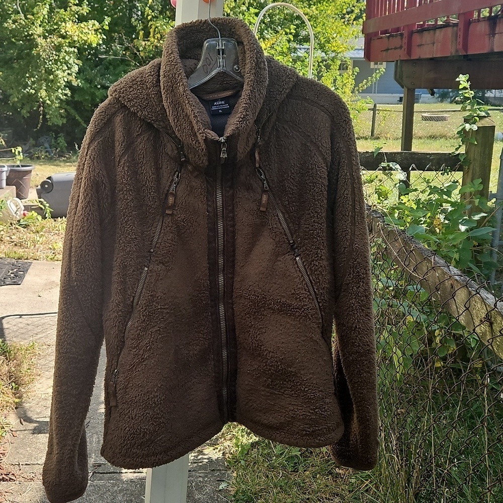 Kuhl Hooded Cozy Brown Sherpa Jacket XL